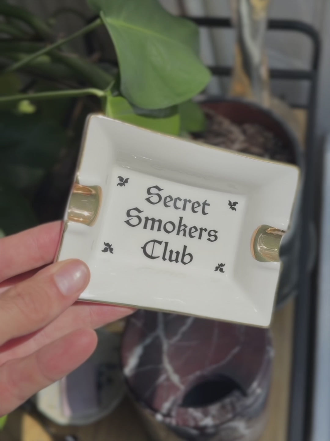 Secret Smokers Club Ceramic Ashtray